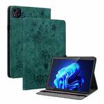 For itel Pad One 10.1 Butterfly Rose Embossed Leather Tablet Case(Green)