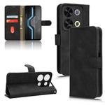 For itel P65 Skin Feel Magnetic Flip Leather Phone Case(Black)