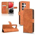 For itel S25 Ultra Skin Feel Magnetic Flip Leather Phone Case(Brown)