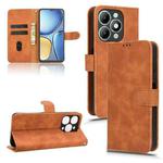 For itel A90 Skin Feel Magnetic Flip Leather Phone Case(Brown)