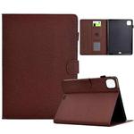 For iPad Pro 11 2024 Solid Color Fiber Texture Smart Tablet Leather Case(Brown)