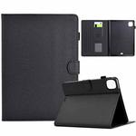 For iPad Pro 11 2024 Solid Color Fiber Texture Smart Tablet Leather Case(Black)