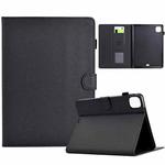 For iPad Pro 11 2022 / 2022 Solid Color Fiber Texture Smart Tablet Leather Case(Black)