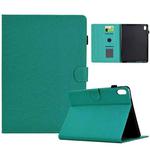 For iPad 10th Gen 10.9 2022 Solid Color Fiber Texture Smart Tablet Leather Case(Lake Green)