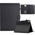 For iPad 10.2 2020 / 2019 Solid Color Fiber Texture Smart Tablet Leather Case(Black)