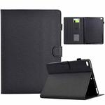 For iPad mini 5 / 4 / 3 / 2 / 1 Solid Color Fiber Texture Smart Tablet Leather Case(Black)