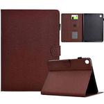 For Samsung Galaxy Tab A9 Solid Color Fiber Texture Smart Tablet Leather Case(Brown)