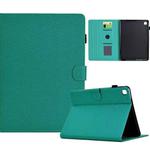 For Samsung Galaxy Tab S6 Lite Solid Color Fiber Texture Smart Tablet Leather Case(Lake Green)