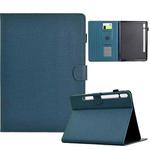 For Samsung Galaxy Tab S7 / S8 Solid Color Fiber Texture Smart Tablet Leather Case(Royal Blue)