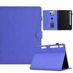 For Samsung Galaxy Tab S9 / S9 FE Solid Color Fiber Texture Smart Tablet Leather Case(Purple)
