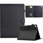 For Samsung Galaxy Tab A7 10.4 2020 Solid Color Fiber Texture Smart Tablet Leather Case(Black)