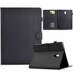 For Samsung Galaxy Tab A 10.5 Solid Color Fiber Texture Smart Tablet Leather Case(Black)