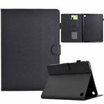 For Amazon Kindle Fire HD 10 2023 / 2021 Solid Color Fiber Texture Smart Tablet Leather Case(Black)