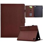 For Amazon Kindle Fire 7 2022 Solid Color Fiber Texture Smart Tablet Leather Case(Brown)