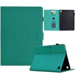 For Amazon Kindle Fire 7 2022 Solid Color Fiber Texture Smart Tablet Leather Case(Lake Green)