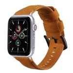For Apple Watch 5 & 4 40mm / 3 & 2 & 1 38mm Leather Watch Band(Brown)