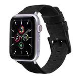 For Apple Watch 5 & 4 40mm / 3 & 2 & 1 38mm Leather Watch Band(Black)