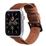 For Apple Watch 5 & 4 40mm / 3 & 2 & 1 38mm Leather Watch Band(Coffee)
