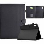 For Lenovo Tab M9 TB-310FU Solid Color Fiber Texture Smart Tablet Leather Case(Black)