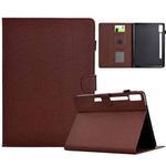 For Lenovo Tab P12 Solid Color Fiber Texture Smart Tablet Leather Case(Brown)