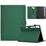 For Lenovo Tab P12 Solid Color Fiber Texture Smart Tablet Leather Case(Green)