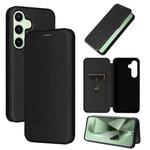 For Samsung Galaxy S24 FE 5G Carbon Fiber Texture Flip Leather Phone Case(Black)