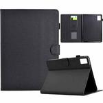 For Xiaomi Redmi Pad SE Solid Color Fiber Texture Smart Tablet Leather Case(Black)