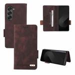 For Samsung Galaxy Z Fold6 Magnetic Clasp Leather Phone Case(Brown)