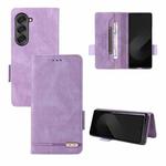 For Samsung Galaxy Z Fold6 Magnetic Clasp Leather Phone Case(Purple)