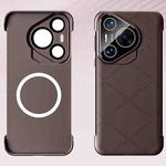 For Huawei Pura 70 Borderless Upshrink Camera Protection Magnetic Phone Case(Brown)