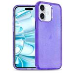 For iPhone 16 Glitter Powder TPU Hybrid PC Phone Case(Purple)