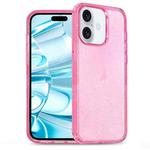 For iPhone 16 Glitter Powder TPU Hybrid PC Phone Case(Pink)