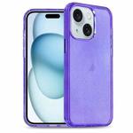 For iPhone 15 Plus Glitter Powder TPU Hybrid PC Phone Case(Purple)