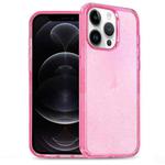 For iPhone 12 Pro Glitter Powder TPU Hybrid PC Phone Case(Pink)