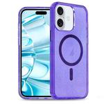 For iPhone 16 Plus Glitter Powder TPU Hybrid PC MagSafe Phone Case(Purple)