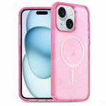 For iPhone 15 Glitter Powder TPU Hybrid PC MagSafe Phone Case(Pink)