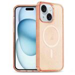 For iPhone 15 Glitter Powder TPU Hybrid PC MagSafe Phone Case(Orange)