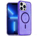 For iPhone 13 Pro Glitter Powder TPU Hybrid PC MagSafe Phone Case(Purple)