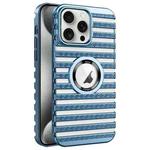 For iPhone 15 Pro Max Cooling Ladder Electroplated Hollow Phone Case(Blue)