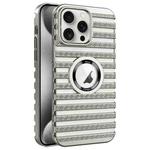 For iPhone 15 Pro Max Cooling Ladder Electroplated Hollow Phone Case(Silver)