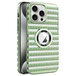 For iPhone 15 Pro Cooling Ladder Electroplated Hollow Phone Case(Green)