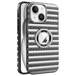 For iPhone 15 Plus Cooling Ladder Electroplated Hollow Phone Case(Black)