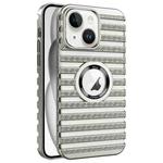 For iPhone 15 Plus Cooling Ladder Electroplated Hollow Phone Case(Silver)