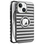 For iPhone 15 Cooling Ladder Electroplated Hollow Phone Case(Black)