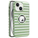 For iPhone 15 Cooling Ladder Electroplated Hollow Phone Case(Green)