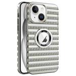 For iPhone 15 Cooling Ladder Electroplated Hollow Phone Case(Silver)