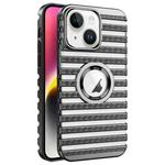 For iPhone 14 Cooling Ladder Electroplated Hollow Phone Case(Black)