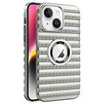 For iPhone 14 Cooling Ladder Electroplated Hollow Phone Case(Silver)