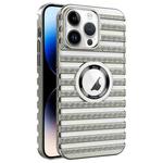 For iPhone 14 Pro Cooling Ladder Electroplated Hollow Phone Case(Silver)