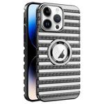 For iPhone 14 Pro Max Cooling Ladder Electroplated Hollow Phone Case(Black)